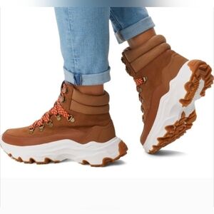 SOREL Kinetic Breakthru Conquest Waterproof Lace-up Brown Boots women's sz 10.5